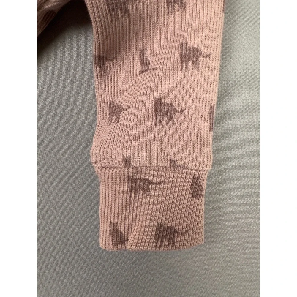 Kate Quinn NB‎ Baby Zip Romper Organic Cotton Pink Animal Print Footless